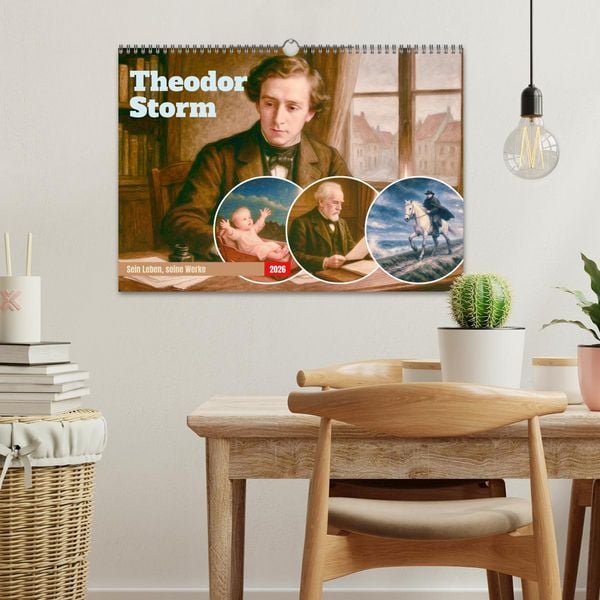 Produktbild: Theodor Storm. Sein Leben, seine Werke (Wandkalender 2026 DIN A3 quer), CALVENDO Monatskalender
