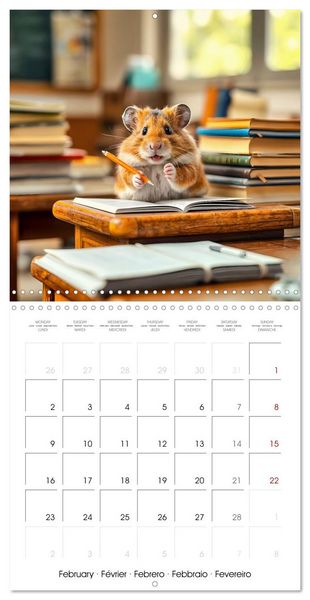Produktbild: AI Hamsters at school (Wall Calendar 2026 12 &times; 12 Inch) CALVENDO 12 Month Wall Calendar