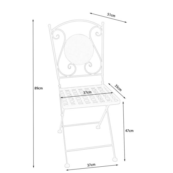 Produktbild: HTI-Living Gartenstuhl Marocco blau 2er Set Gartenstuhl Marocco blau 2er Set