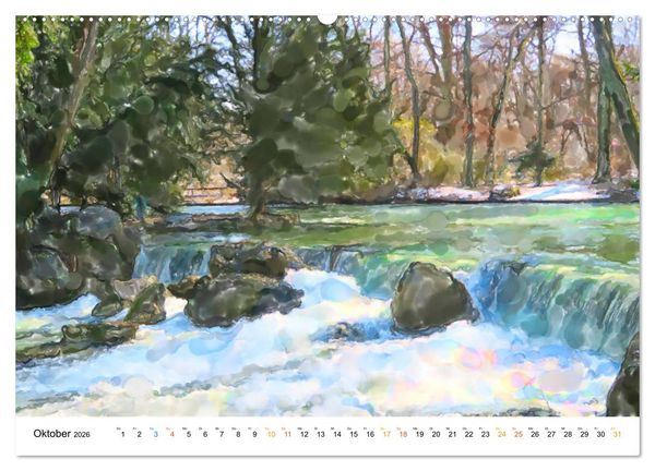 Produktbild: M&uuml;nchen - Bayerns Landeshauptstadt in Aquarellfarben (Wandkalender 2026 DIN A2 quer), CALVENDO Monatskalender