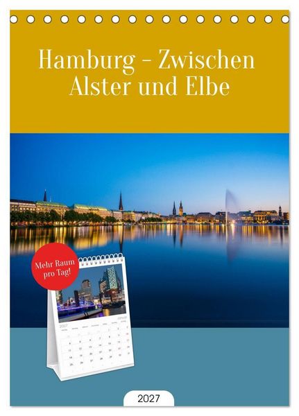 Produktbild: Tischplaner 2027 - Hamburg - Zwischen Alster und Elbe (A5 Tischkalender zum Aufstellen) CALVENDO