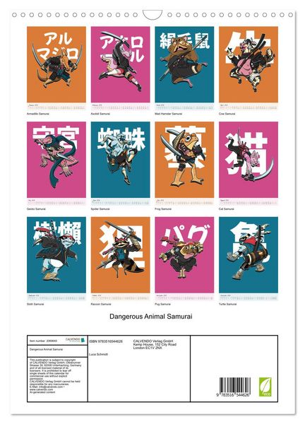 Produktbild: Dangerous Animal Samurai (Wall Calendar 2026 DIN A3 portrait), CALVENDO 12 Month Wall Calendar