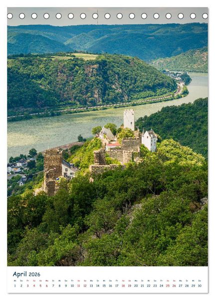 Produktbild: Burgen und Burgruinen am Mittelrhein (Tischkalender 2026 DIN A5 hoch), CALVENDO Monatskalender