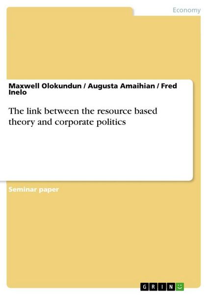 Produktbild: The link between the resource based theory and corporate politics