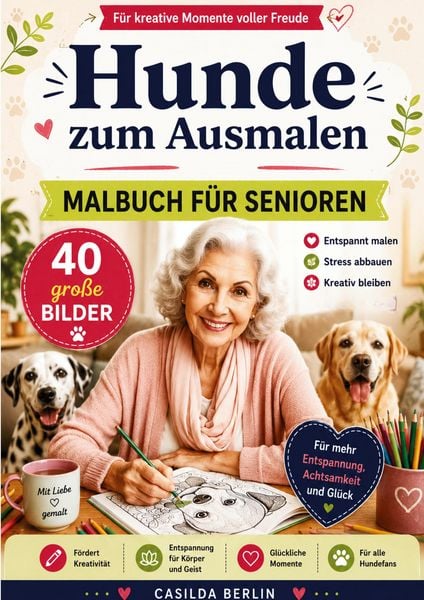 Produktbild: Hunde zum Ausmalen - Malbuch f&uuml;r Senioren