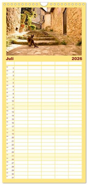 Produktbild: Familienplaner 2026 - Dorfidyllen in Frankreich mit 5 Spalten (Wandkalender, 21 x 45 cm) CALVENDO