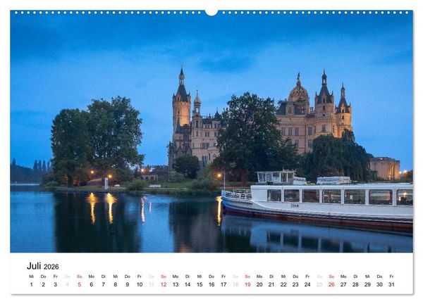 Produktbild: Schweriner M&auml;rchenschloss (hochwertiger Premium Wandkalender 2026 DIN A2 quer), Kunstdruck in Hochglanz