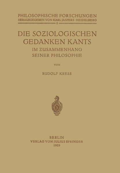 Produktbild: Die Soziologischen Gedanken Kants im Zusammenhang seiner Philosophie