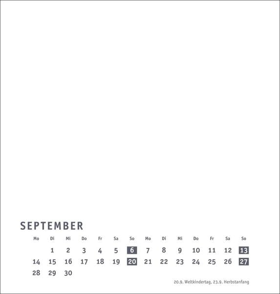 Produktbild: Premium-Bastelkalender weiß mittel 2026