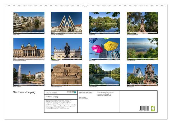 Produktbild: Sachsen - Leipzig (Wandkalender 2026 DIN A2 quer), CALVENDO Monatskalender