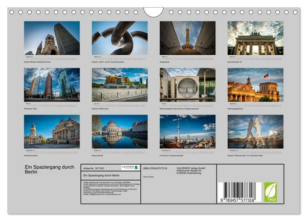 Produktbild: Ein Spaziergang durch Berlin (Wandkalender 2026 DIN A4 quer), CALVENDO Monatskalender