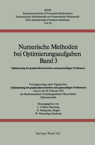 Produktbild: Numerische Methoden bei Optimierungsaufgaben Band 3