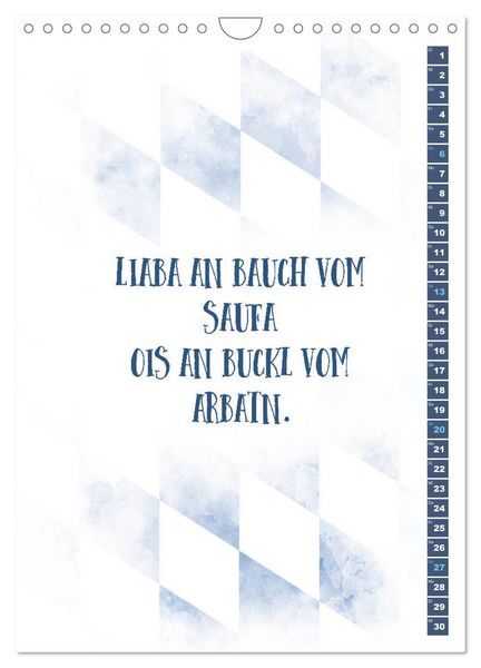 Produktbild: BAYRISCH Z&uuml;nftige Spr&uuml;che (Wandkalender 2026 DIN A4 hoch), CALVENDO Monatskalender