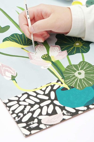 Produktbild: Malen nach Zahlen Set, Lotus, 26 x 37 cm,, Inhalt: