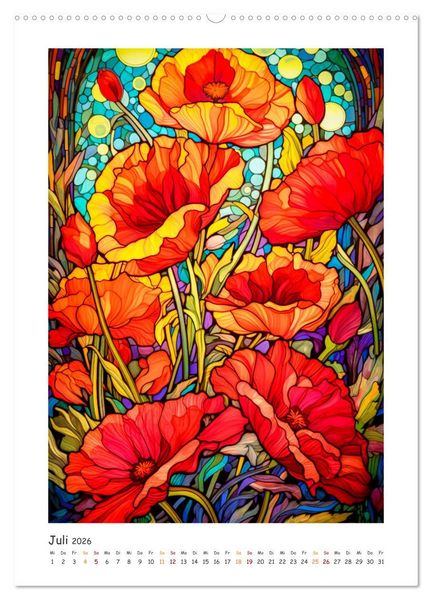 Produktbild: Steinglasmalerei (hochwertiger Premium Wandkalender 2026 DIN A2 hoch), Kunstdruck in Hochglanz