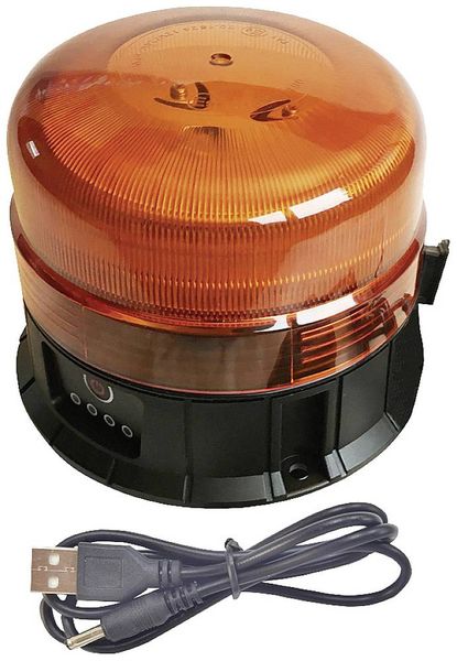 Produktbild: Berger & Schr&ouml;ter Rundumleuchte Akku LED RKL 12/24VR65 20288 5 V akkubetrieben Magnet-Befestigung, Schraubfu&szlig;, Saugfu&szlig; Orange