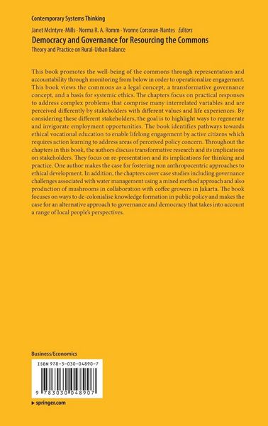 Produktbild: Democracy and Governance for Resourcing the Commons