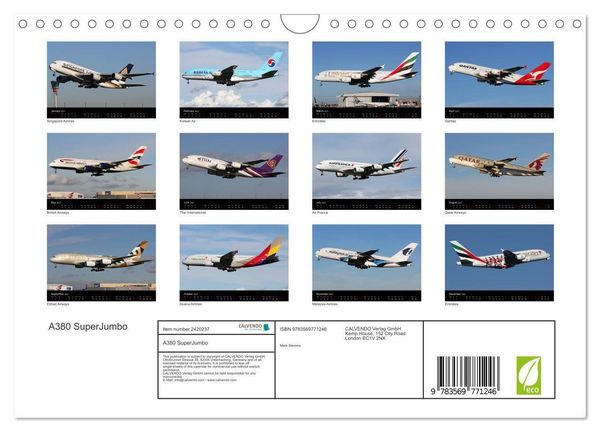 Produktbild: A380 SuperJumbo (Wall Calendar 2027 DIN A4 landscape), CALVENDO 12 Month Wall Calendar