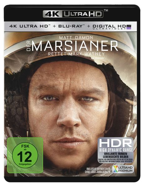 Produktbild: Der Marsianer - Rettet Mark Watney (4K Ultra HD) (+ Blu-ray)