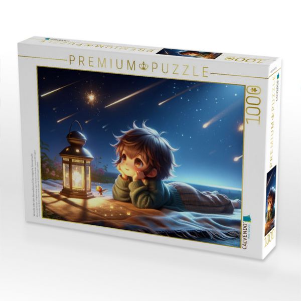 Produktbild: CALVENDO Puzzle W&uuml;nsche unter dem Sternenhimmel: Eine magische Sommernacht | 1000 Teile Lege-Gr&ouml;&szlig;e 64x48cm Foto-Puzzle f&uuml;r gl&uuml;ckliche Stunden