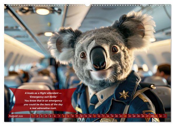 Produktbild: Funny animals as flight attendants (High Quality Premium Wall Calendar 2026 DIN A2 landscape),CALVENDO 12 Month Wall Calendar
