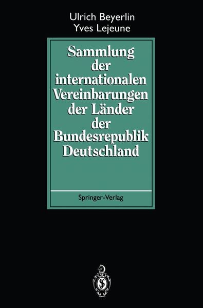 Produktbild: Sammlung der internationalen Vereinbarungen der L&auml;nder der Bundesrepublik Deutschland