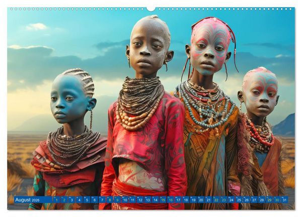 Produktbild: Surrealistische Bilder - Inspiriert von den Massai (Wandkalender 2026 DIN A2 quer), CALVENDO Monatskalender