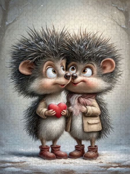 Produktbild: CALVENDO Puzzle Igel - Liebe | 1000 Teile Lege-Gr&ouml;&szlig;e 64x48cm Foto-Puzzle f&uuml;r gl&uuml;ckliche Stunden