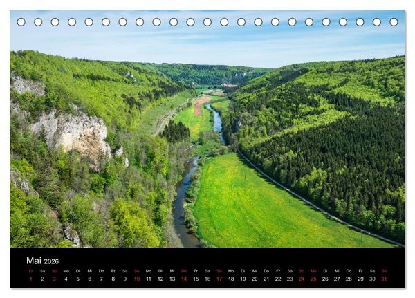 Produktbild: Das Donautal - Wanderparadies auf der Schw&auml;bischen Alb (Tischkalender 2026 DIN A5 quer), CALVENDO Monatskalender