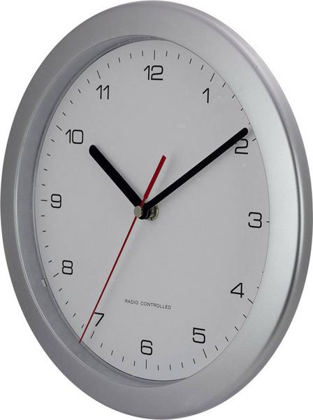 Produktbild: EUROTIME 56787 Funk Wanduhr 25cm x 38mm Silber
