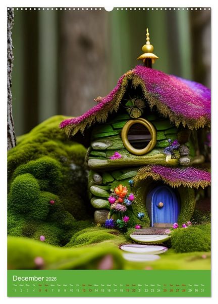 Produktbild: Tiny Fairy Havens (High Quality Premium Wall Calendar 2026 DIN A2 portrait),CALVENDO 12 Month Wall Calendar