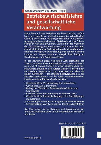 Produktbild: Betriebswirtschaftslehre und gesellschaftliche Verantwortung