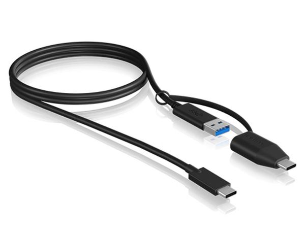 ICY BOX USB-Kabel USB 3.2 Gen2 (USB 3.1 Gen2) USB-C® Stecker, USB-A Stecker 1.00 m Schwarz 60837