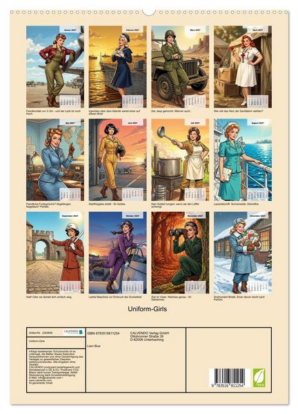 Produktbild: Uniform-Girls (hochwertiger Premium Wandkalender 2027 DIN A2 hoch), Kunstdruck in Hochglanz