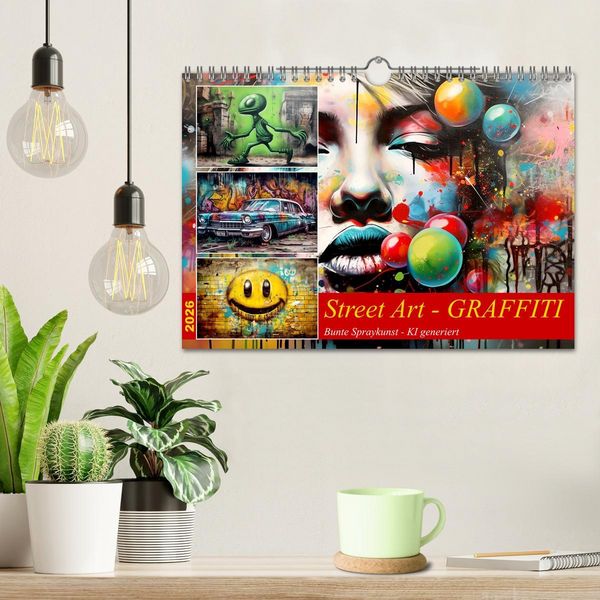 Produktbild: Street Art Graffiti (Wandkalender 2026 DIN A4 quer), CALVENDO Monatskalender