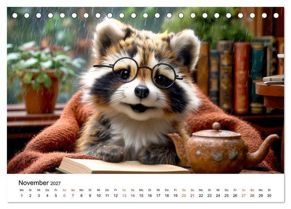 Produktbild: Waschb&auml;ren - Klein. Knuddelig. Herzerw&auml;rmend. (Tischkalender 2027 DIN A5 quer), CALVENDO Monatskalender