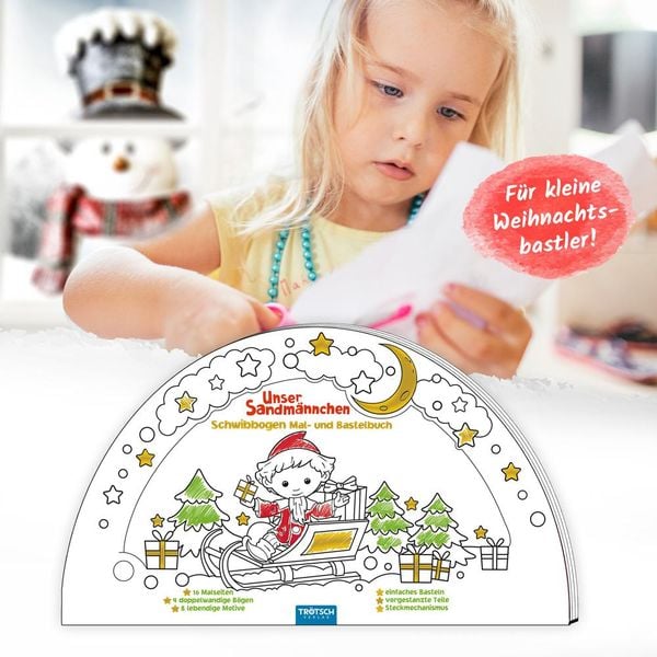 Produktbild: Tr&ouml;tsch Unser Sandm&auml;nnchen Schwibbogen Mal- und Bastelbuch