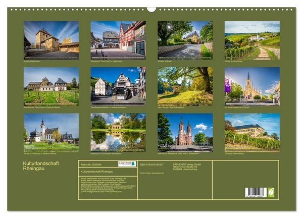 Produktbild: Kulturlandschaft Rheingau (Wandkalender 2026 DIN A2 quer), CALVENDO Monatskalender