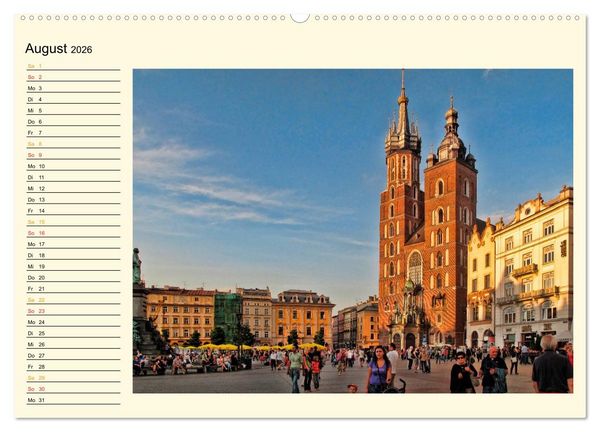 Produktbild: Krakau - das polnische Florenz (hochwertiger Premium Wandkalender 2026 DIN A2 quer), Kunstdruck in Hochglanz