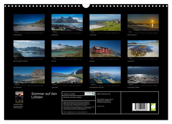 Produktbild: Sommer auf den Lofoten (Wandkalender 2026 DIN A3 quer), CALVENDO Monatskalender