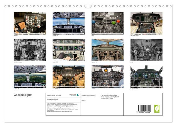 Produktbild: Cockpit sights (Wall Calendar 2026 DIN A3 landscape), CALVENDO 12 Month Wall Calendar