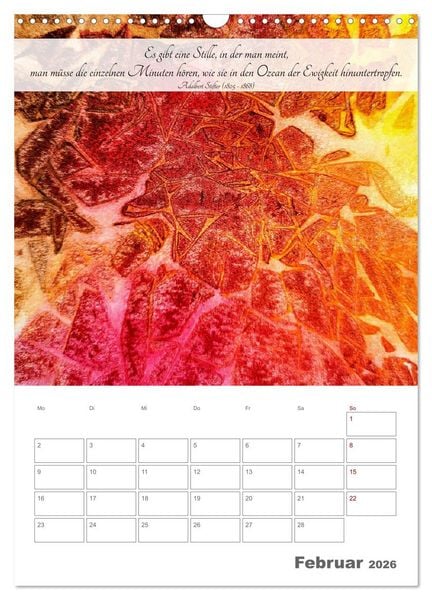 Produktbild: Farben der Achtsamkeit - Farbenreiche Aquarell-Tr&auml;ume mit Zitaten zur inneren Ruhe (Wandkalender 2026 DIN A3 hoch), CALVENDO Monatskalender