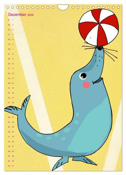Produktbild: Tierische Motive von Little Miss Arty Illustrationen (Wandkalender 2026 DIN A4 hoch), CALVENDO Monatskalender