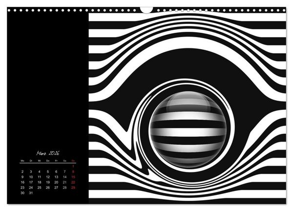Produktbild: Optische Kunst im Quadrat (Wandkalender 2026 DIN A3 quer), CALVENDO Monatskalender