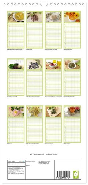 Produktbild: Familienplaner 2027 - Mit Pflanzenkraft nat&uuml;rlich heilen mit 5 Spalten (Wandkalender, 21 x 45 cm) CALVENDO