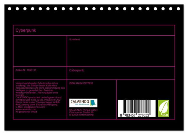 Produktbild: Cyberpunk (Tischkalender 2026 DIN A5 quer), CALVENDO Monatskalender