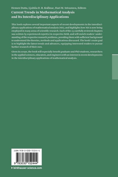 Produktbild: Current Trends in Mathematical Analysis and Its Interdisciplinary Applications