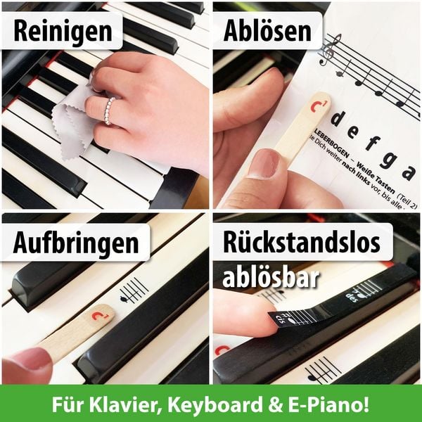 Produktbild: ARTIST AHEAD Noten Aufkleber f&uuml;r Klavier & Keyboard