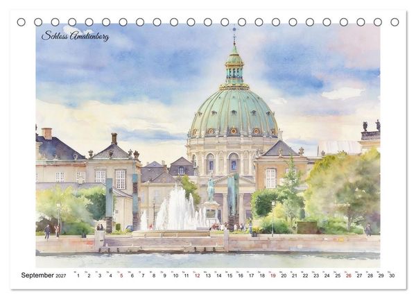 Produktbild: Schl&ouml;ssertour durch D&auml;nemark (Tischkalender 2027 DIN A5 quer), CALVENDO Monatskalender