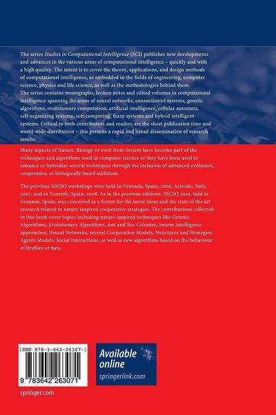 Produktbild: Nature Inspired Cooperative Strategies for Optimization (NICSO 2010)
